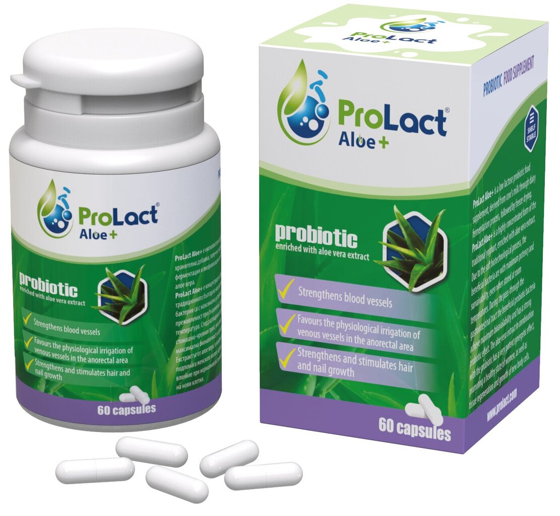 Maisto papildas ProLact Aloe+, 60 kaps. цена и информация | Vitaminai, maisto papildai, preparatai gerai savijautai | pigu.lt