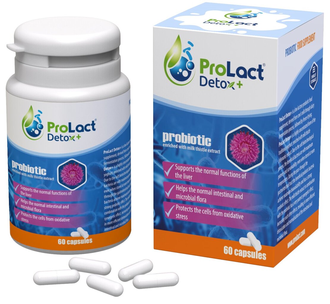 Maisto papildas ProLact Detox+, 60 kaps. цена и информация | Vitaminai, maisto papildai, preparatai gerai savijautai | pigu.lt