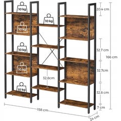 Книжный шкаф с 14 полками цена и информация | Полки | pigu.lt
