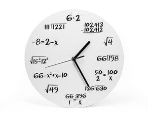 Часы Математика, белые цена и информация | Часы | pigu.lt