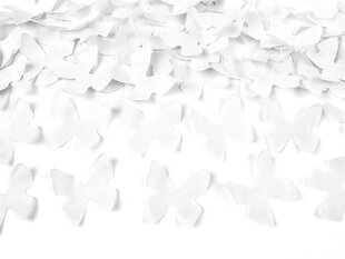 Konfeti šaudymo vamzdelis su baltais drugeliais, 80 cm цена и информация | Праздничные декорации | pigu.lt