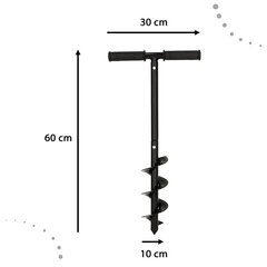 Spiralinis rankinis grąžtas, 60x10 cm цена и информация | Садовые инструменты | pigu.lt