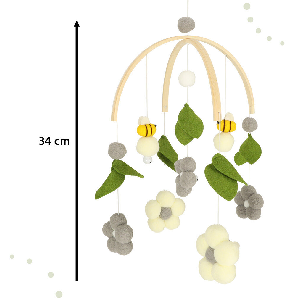 Karuselė su gėlių ir bičių pakabučiais kaina ir informacija | Žaislai kūdikiams | pigu.lt