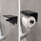 Tualeto popieriaus laikiklis su lentyna juodas kaina ir informacija | Vonios kambario aksesuarai | pigu.lt