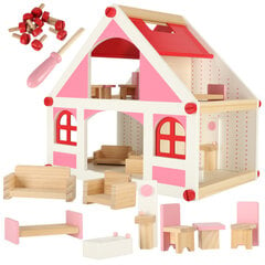 Medinis lėlių namelis su baldais kaina ir informacija | Žaislai mergaitėms | pigu.lt