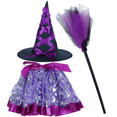 Raganos kostiumas, violetinės spalvos, 3 dalių kaina ir informacija | Karnavaliniai kostiumai | pigu.lt