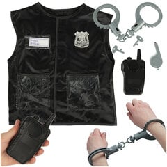 Policininko kostiumo rinkinys, juodos spalvos, 3-8 metai цена и информация | Карнавальные костюмы | pigu.lt