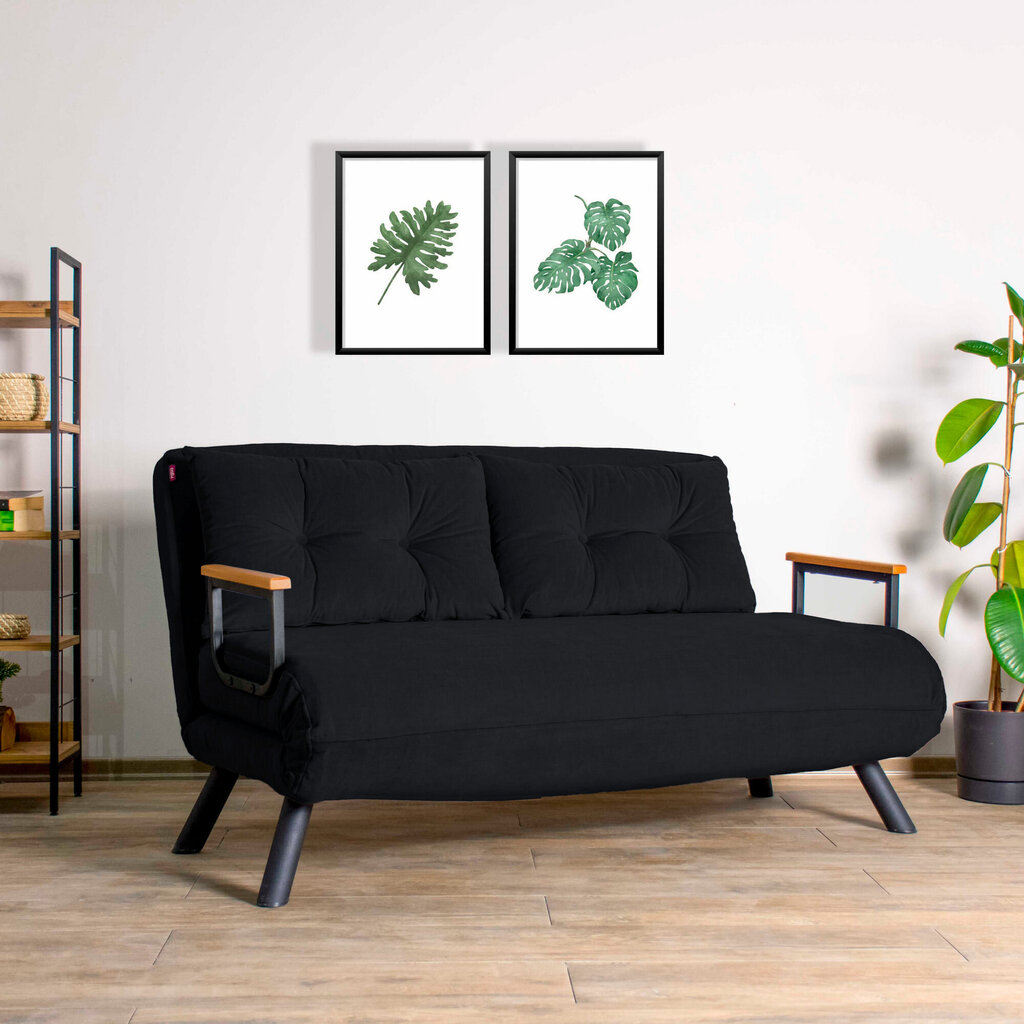 Sofa Sando, juoda цена и информация | Sofos | pigu.lt