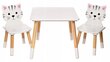 2 kėdžių ir stalo komplektas MPMAX Katytės, baltas kaina ir informacija | Vaikiškos kėdutės ir staliukai | pigu.lt