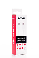 SEEK TOTI Type-C to Type-C, 1m PVC Data Cable 3A, White kaina ir informacija | Laidai telefonams | pigu.lt