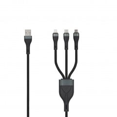 Seek Toti USB A на MicroUSB/Type-C/Lightning цена и информация | Зарядные устройства для телефонов | pigu.lt