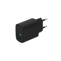 Seek Toti 20W Type-C + USB A Wall Fast Charger, Black kaina ir informacija | Krovikliai telefonams | pigu.lt