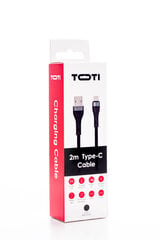 SEEK TOTI USB A to Type-C, 2m Braided Cable 3A, Black kaina ir informacija | Laidai telefonams | pigu.lt