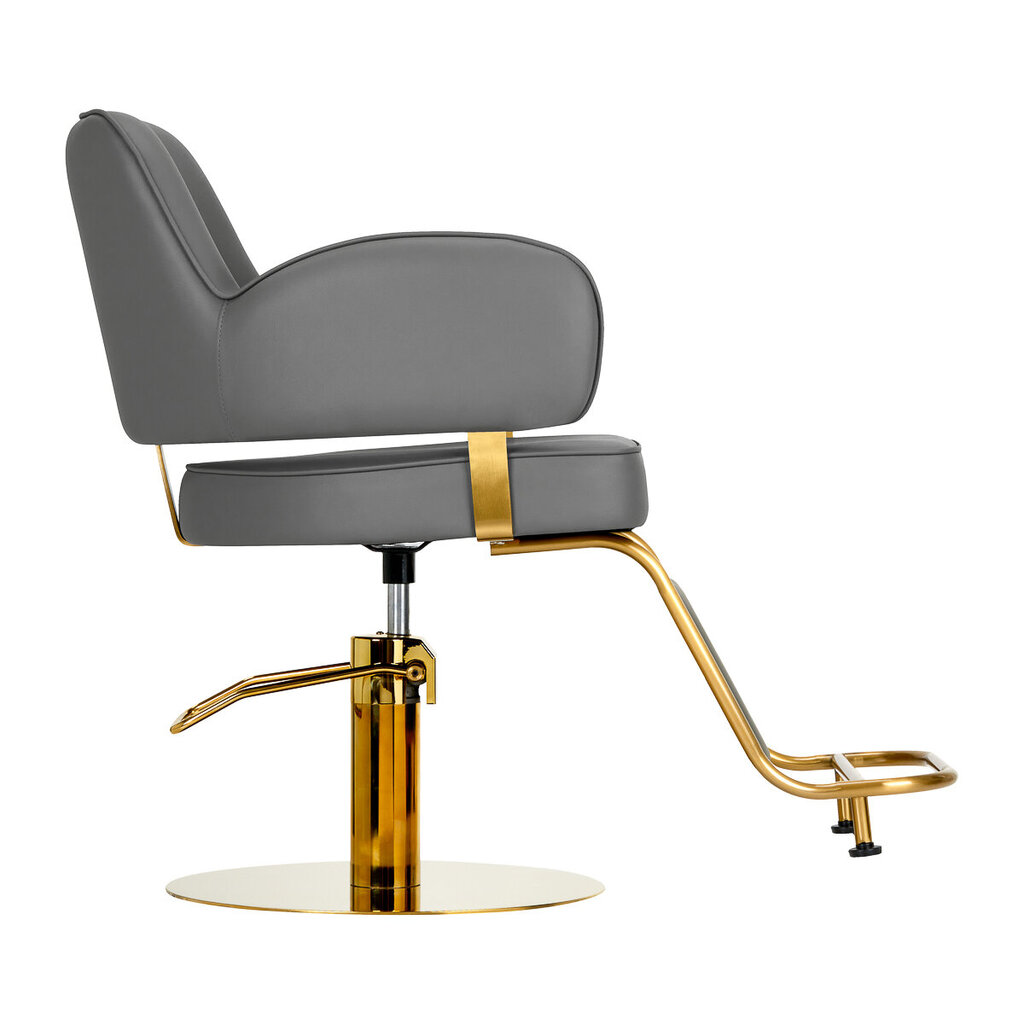 Profesionali kirpyklos kėdė Gabbiano Linz NQ, pilka/auksinė kaina ir informacija | Baldai grožio salonams | pigu.lt
