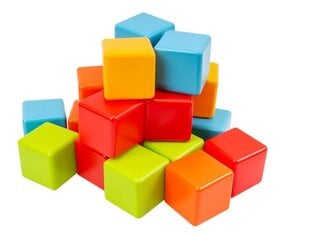 Spalvoti plastikiniai kubeliai, 20 d. цена и информация | Конструкторы и кубики | pigu.lt