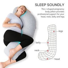 Nėščiosios maitinimo pagalvė Momcozy J Shape, grey kaina ir informacija | Maitinimo pagalvės | pigu.lt