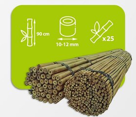 Bambukinės lazdos 90 cm 10/12 mm, 25 vnt. kaina ir informacija | Gėlių stovai, vazonų laikikliai | pigu.lt