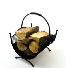 Деревянная корзина, деревянный стеллаж 121, черный цена и информация | Принадлежности для отопительного оборудования | pigu.lt