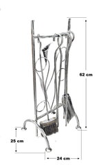 Набор каминных инструментов аксессуары dk-859, серебро цена и информация | Принадлежности для отопительного оборудования | pigu.lt