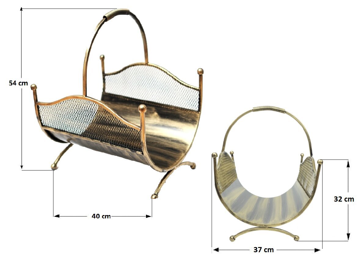 Krepšelis, metalinis stovas aukso spalvos kaina ir informacija | Priedai šildymo įrangai | pigu.lt