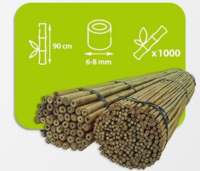 Bambukinės lazdos 90 cm 6/8 mm, 1000 vnt.. kaina ir informacija | Gėlių stovai, vazonų laikikliai | pigu.lt