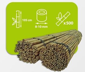 Бамбуковые палки 105 см, 8/10 мм / 500 шт. цена и информация | Подставки для цветов, держатели для вазонов | pigu.lt