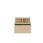 Naktinis staliukas Asir, 39,8x31,9x35 cm, smėlio spalvos kaina ir informacija | Spintelės prie lovos | pigu.lt