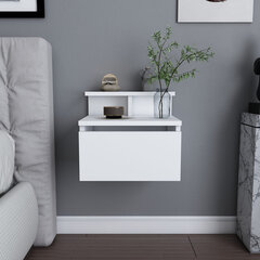 Naktinis staliukas Asir, 39,8x31,9x35 cm, baltas kaina ir informacija | Spintelės prie lovos | pigu.lt