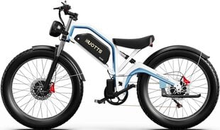 Elektrinis dviratis Duotts N26 26", baltas/mėlynas kaina ir informacija | Elektriniai dviračiai | pigu.lt