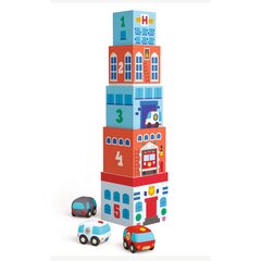 Блоки для младенцев с автомобилями Город Djeco цена и информация | Игрушки для малышей | pigu.lt