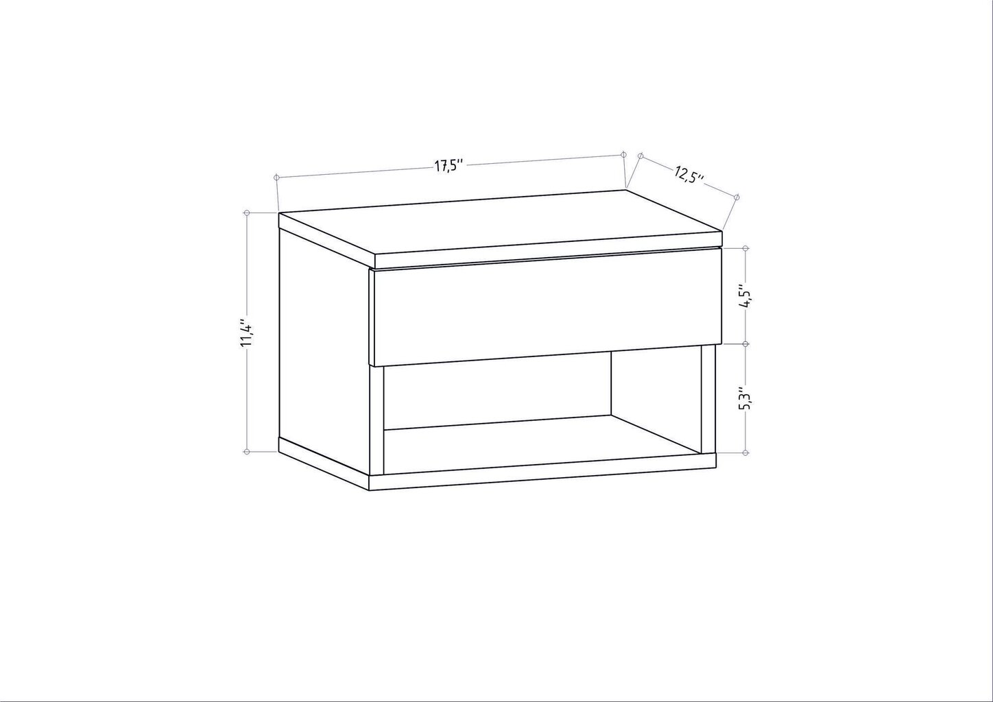 Naktinis staliukas Asir, 44,6x29x31,9 cm, smėlio spalvos kaina ir informacija | Spintelės prie lovos | pigu.lt