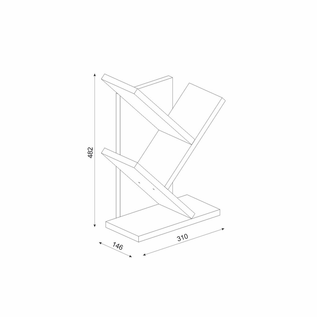 Knygų lentyna Asir Nino, ruda kaina ir informacija | Lentynos | pigu.lt