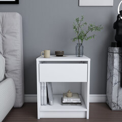 Naktinis staliukas Asir, 44,6x35,9x52,8 cm, baltas kaina ir informacija | Spintelės prie lovos | pigu.lt