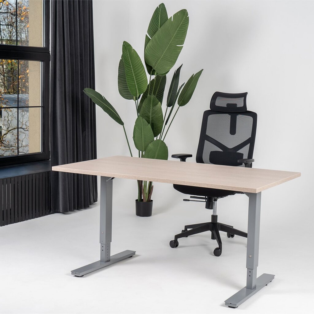 Reguliuojamas stalas Ergostock Forza line, 120x65 cm, rudas/juodas kaina ir informacija | Kompiuteriniai, rašomieji stalai | pigu.lt