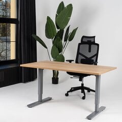 Reguliuojamas stalas Ergostock Forza line, 120x80 cm, rudas/juodas kaina ir informacija | Kompiuteriniai, rašomieji stalai | pigu.lt