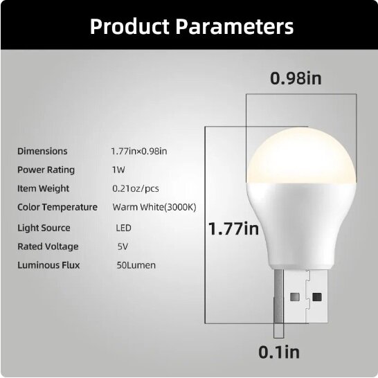 USB lemputė kaina ir informacija | Elektros lemputės | pigu.lt