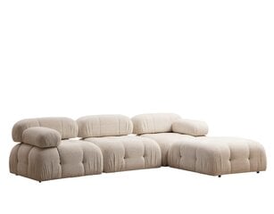 Kampinė sofa Bubble Cream Bouclette L1-O1-1R-PUF цена и информация | Угловые диваны | pigu.lt