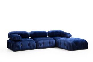 Kampinė sofa Bubble Velvet Blue L1-O1-1R-PUF цена и информация | Угловые диваны | pigu.lt