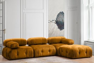 Kampinė sofa Bubble Corner ( L1-O1-1R -Puf) - Mustard цена и информация | Угловые диваны | pigu.lt