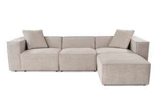 Kampinė sofa Lora (L1-O1-1R-POUFFE ) - Cream цена и информация | Угловые диваны | pigu.lt