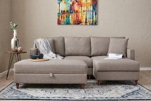 Kampinė sofa Eva Right - Cream цена и информация | Угловые диваны | pigu.lt