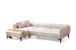 Kampinė sofa Asir Belissimo Left, balta цена и информация | Sofos | pigu.lt