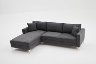 Kampinė sofa Asir Berlin Left, pilka/auksinė kaina ir informacija | Minkšti kampai | pigu.lt