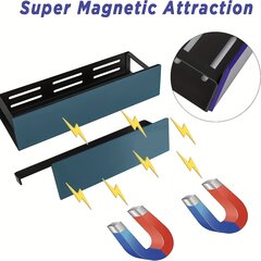 Магнитные полки для холодильника, 2 шт., черный цена и информация | Комплектующие для кухонной мебели | pigu.lt