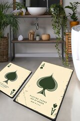 2-ių vonios kilimėlių komplektas Playing Cards kaina ir informacija | Vonios kambario aksesuarai | pigu.lt