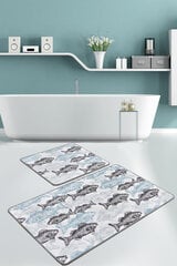 2-ių vonios kilimėlių komplektas Aqua Fish DJT kaina ir informacija | Vonios kambario aksesuarai | pigu.lt