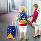 2 dalių vaikiškas bagažo rinkinys Costway Astronautas, mėlynas kaina ir informacija | Lagaminai, kelioniniai krepšiai | pigu.lt