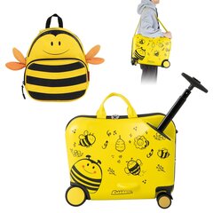 Комплект детского багажа из 2 предметов, рюкзак + чемодан, Costway цена и информация | Чемоданы, дорожные сумки  | pigu.lt