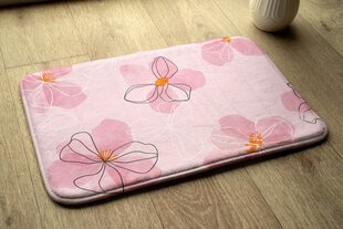 Vonios kilimėlis, rožinės gėlės, 75x45 cm цена и информация | Аксессуары для ванной комнаты | pigu.lt