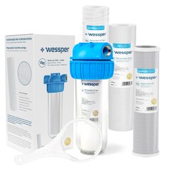 Wessper Vandens filtro korpusas 3/4 colio + raktas + rankena PP putplasčio įdėklas 10' kaina ir informacija | Vandens filtrai, valymo įrenginiai | pigu.lt